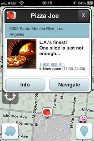 La publicité dans l'application mobile Waze
